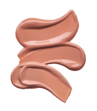 Beyaz arka plan üzerinde izole kremsi Vakfı'nın hafif bej makyaj karalama. Beyaz arka plan üzerinde izole hafif bej kremsi Vakfı doku