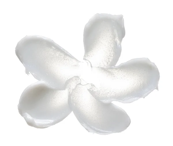 Spalmo Bianco Crema Cosmetica Isolato Sfondo Bianco Texture Fondazione Cremoso — Foto Stock
