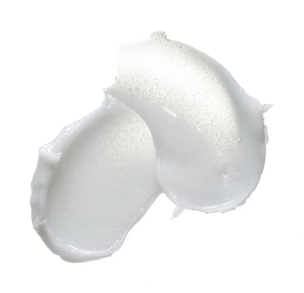 Λευκό Επίχρισμα Καλλυντική Κρέμα Που Απομονώνονται Λευκό Φόντο Ίδρυμα Κρεμώδη — Φωτογραφία Αρχείου