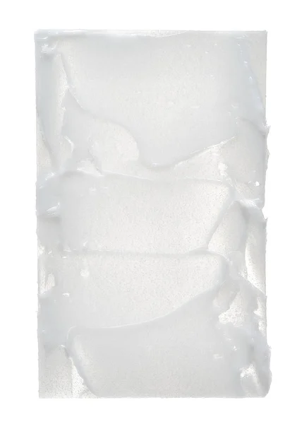 Fehér Kenet Kozmetikai Krém Elszigetelt Fehér Background Krémes Alapítvány Textúra — Stock Fotó