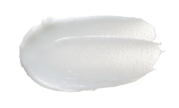 Білий Мазок Косметичного Крему Ізольований Білому Тлі Текстура Кремового Фундаменту — стокове фото