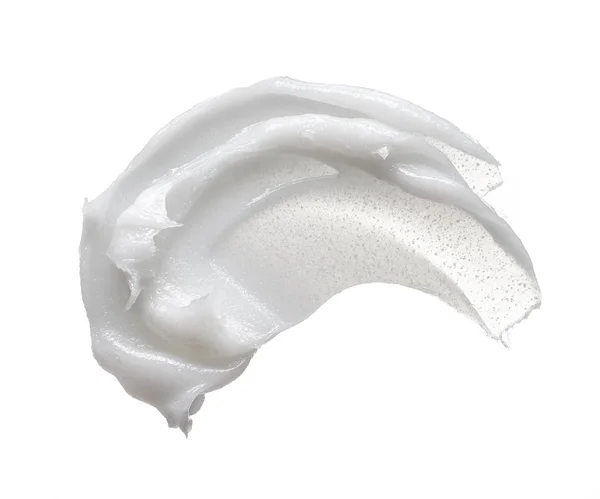 Spalmo Bianco Crema Cosmetica Isolato Sfondo Bianco Texture Fondazione Cremoso — Foto Stock