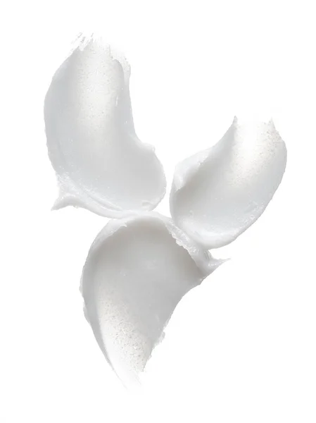 Spalmo Bianco Crema Cosmetica Isolato Sfondo Bianco Texture Fondazione Cremoso — Foto Stock