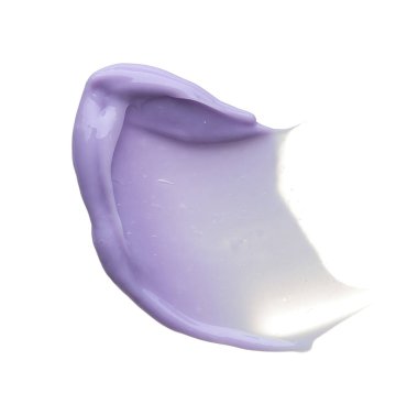 Dudak parlatıcısı beyaz arka plan üzerinde izole mor makyaj smear. Beyaz arka plan üzerinde izole mor krem doku