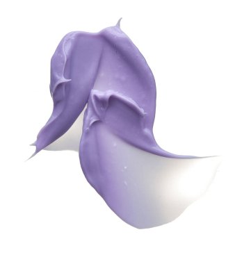 Dudak parlatıcısı beyaz arka plan üzerinde izole mor makyaj smear. Beyaz arka plan üzerinde izole mor krem doku