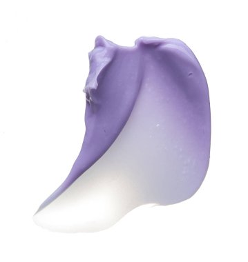 Dudak parlatıcısı beyaz arka plan üzerinde izole mor makyaj smear. Beyaz arka plan üzerinde izole mor krem doku