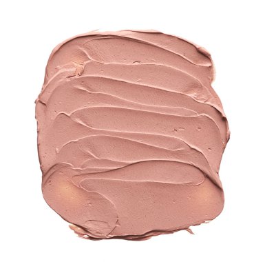 Beyaz arka plan üzerinde izole kremsi Vakfı'nın hafif bej makyaj karalama. Hafif bej kremsi Vakfı doku arka plan