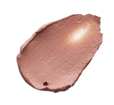 Beyaz arka plan üzerinde izole kremsi Vakfı'nın hafif bej makyaj karalama. Hafif bej kremsi Vakfı doku arka plan