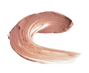 Beyaz arka plan üzerinde izole kremsi Vakfı'nın hafif bej makyaj karalama. Hafif bej kremsi Vakfı doku arka plan