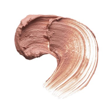 Beyaz arka plan üzerinde izole kremsi Vakfı'nın hafif bej makyaj karalama. Hafif bej kremsi Vakfı doku arka plan