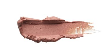 Beyaz arka plan üzerinde izole kremsi Vakfı'nın hafif bej makyaj karalama. Hafif bej kremsi Vakfı doku arka plan