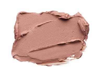 Beyaz arka plan üzerinde izole kremsi Vakfı'nın hafif bej makyaj karalama. Hafif bej kremsi Vakfı doku arka plan