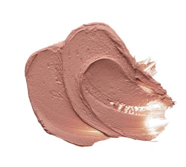 Beyaz arka plan üzerinde izole kremsi Vakfı'nın hafif bej makyaj karalama. Hafif bej kremsi Vakfı doku arka plan