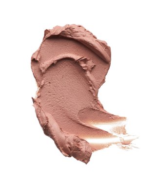 Beyaz arka plan üzerinde izole kremsi Vakfı'nın hafif bej makyaj karalama. Hafif bej kremsi Vakfı doku arka plan