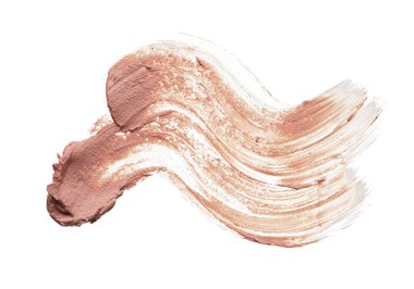 Beyaz arka plan üzerinde izole kremsi Vakfı'nın hafif bej makyaj karalama. Hafif bej kremsi Vakfı doku arka plan