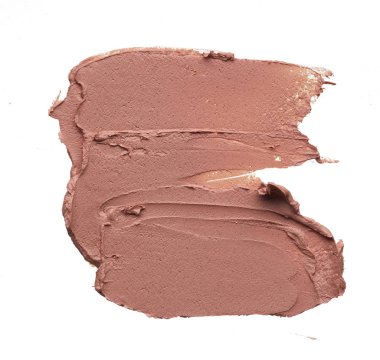 Beyaz arka plan üzerinde izole kremsi Vakfı'nın hafif bej makyaj karalama. Hafif bej kremsi Vakfı doku arka plan