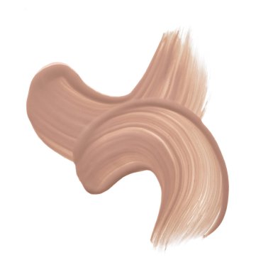 Beyaz arka plan üzerinde izole kremsi Vakfı'nın hafif bej makyaj karalama. Hafif bej kremsi Vakfı doku arka plan