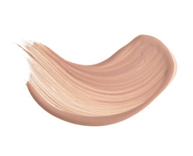 Beyaz arka plan üzerinde izole kremsi Vakfı'nın hafif bej makyaj karalama. Hafif bej kremsi Vakfı doku arka plan