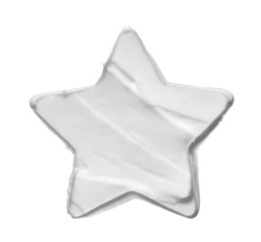 Beyaz smear kozmetik krem beyaz arka plan üzerinde izole. Beyaz arka plan üzerinde izole beyaz kremalı Vakfı doku