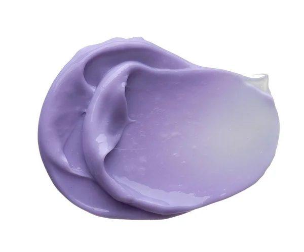 Macchia Trucco Viola Lucidalabbra Isolato Sfondo Bianco Texture Crema Viola — Foto Stock