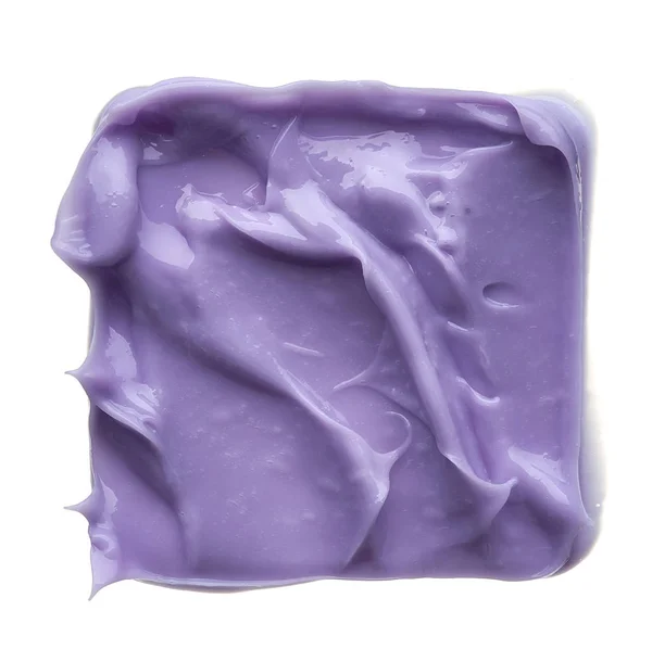 Фиолетовый Макияж Блеск Губ Изолирован Белом Фоне Фиолетовый Крем Текстуры — стоковое фото