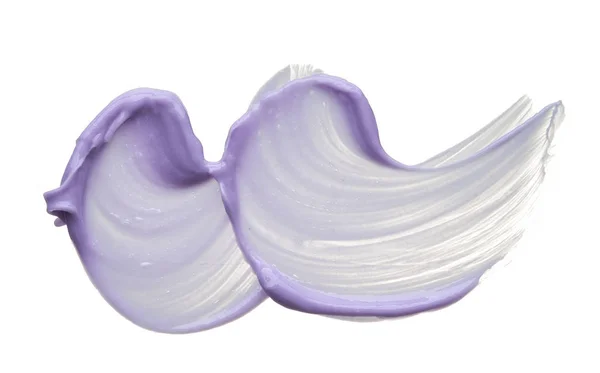 Macchia Trucco Viola Lucidalabbra Isolato Sfondo Bianco Texture Crema Viola — Foto Stock
