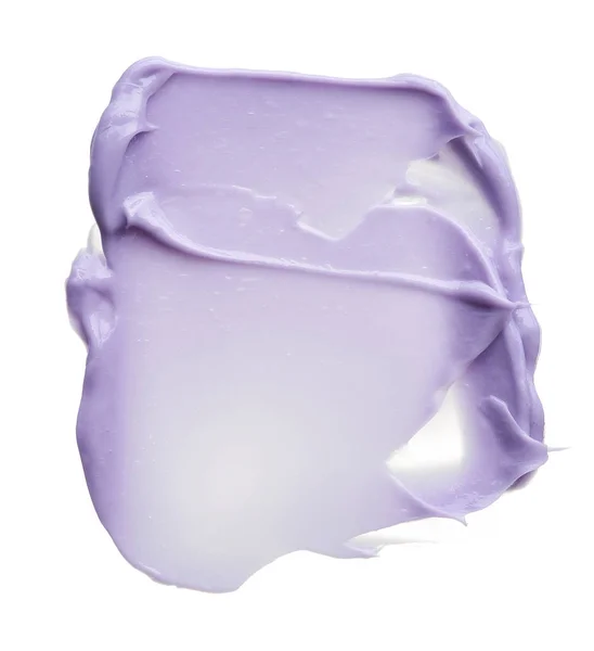 Mancha Maquillaje Púrpura Brillo Labial Aislado Sobre Fondo Blanco Textura — Foto de Stock
