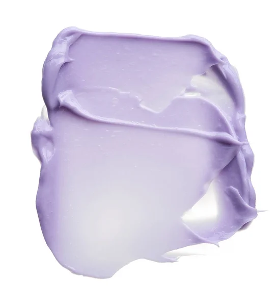 Macchia Trucco Viola Lucidalabbra Isolato Sfondo Bianco Texture Crema Viola — Foto Stock