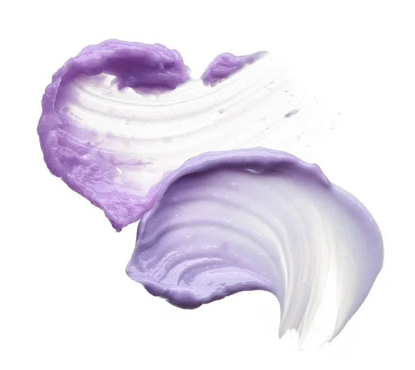 Macchia Trucco Viola Lucidalabbra Isolato Sfondo Bianco Texture Crema Viola — Foto Stock