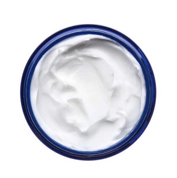 White Beauty Cream Jar White Background — Stock Photo, Image