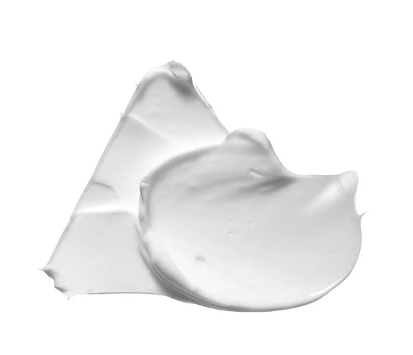 Білий Мазок Косметичного Крему Ізольований Білому Тлі Біла Кремова Текстура — стокове фото
