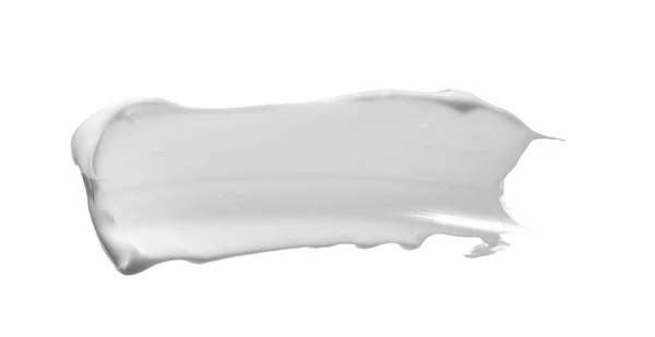 Biała Smuga Kosmetyk Krem Białym Tle Tekstura Biały Kremowy Fundacji — Zdjęcie stockowe