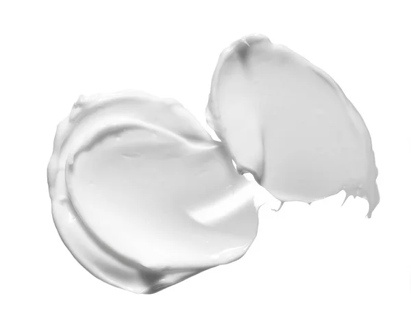 Weißer Abstrich Kosmetischer Creme Isoliert Auf Weißem Hintergrund Weiße Cremige — Stockfoto