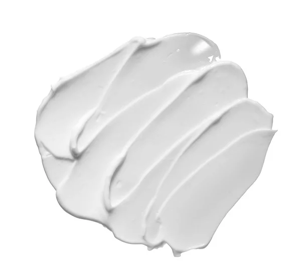 White Smear Cosmetic Cream Isolated White Background White Creamy Foundation — Stock Photo, Image