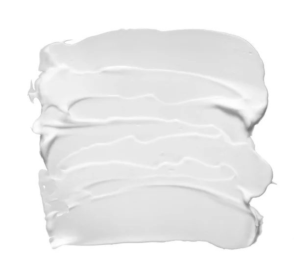 Frottis Blanc Crème Cosmétique Isolé Sur Fond Blanc Texture Fond — Photo
