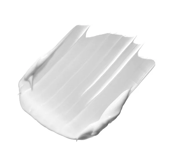 Білий Мазок Косметичного Крему Ізольований Білому Тлі Біла Кремова Текстура — стокове фото
