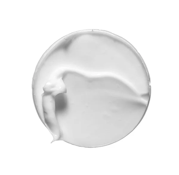 Esfregaço Branco Creme Cosmético Isolado Fundo Branco Branco Textura Cremosa — Fotografia de Stock