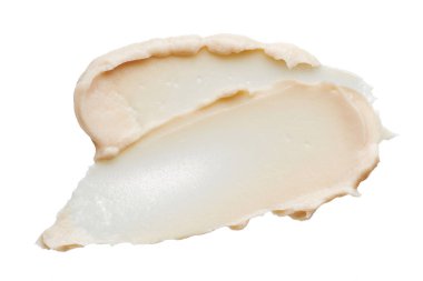 Hafif bej makyaj smear beyaz arka plan üzerinde izole kremsi Vakfı