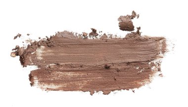 Bulanık kahverengi kaş kalemi. Kalp krizi kahverengi akrilik boya beyaz bir arka plan üzerinde izole