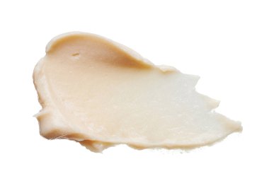 Hafif bej makyaj smear beyaz arka plan üzerinde izole kremsi Vakfı