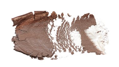 Bulanık kahverengi kaş kalemi. Kalp krizi kahverengi akrilik boya beyaz bir arka plan üzerinde izole