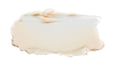 Hafif bej makyaj smear beyaz arka plan üzerinde izole kremsi Vakfı