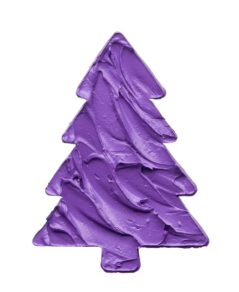 Estêncil Decoração Natal Forma Uma Árvore Natal Isolada Fundo Branco — Fotografia de Stock