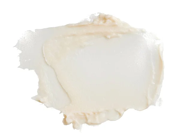 Light Beige Makeup Smear Creamy Foundation Isolated White Background — Stock Photo, Image