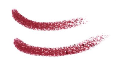 Beyaz karton üzerinde kırmızı bir kozmetik kurşun kalemle çizilmiş çizgiler