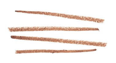 Beyaz karton üzerinde kozmetik kalem tarafından çizilmiş çizgiler