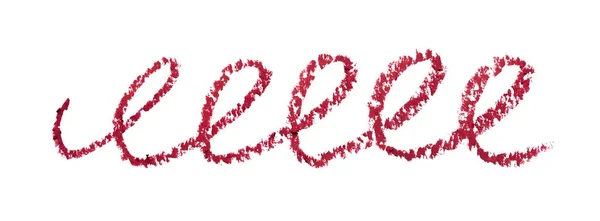 Linhas Desenhadas Lápis Cosmético Rosa Papelão Branco — Fotografia de Stock