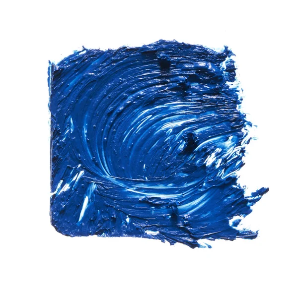 青いマスカラーまつげが白い背景で隔離のためのテクスチャです 白い背景の上のまつげのネイビー ブルーのマスカラーの塗抹 — ストック写真