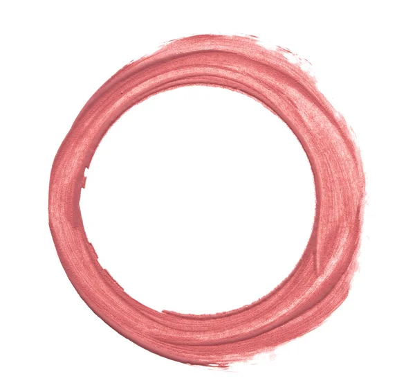 Rózsaszín Szájfény Kör Alakú Elszigetelt Fehér Background Smink Kenetet Pink — Stock Fotó
