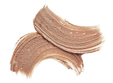 Bej makyaj smear kremsi Vakfı beyaz arka plan üzerinde izole. Bej kremsi Vakfı doku arka plan